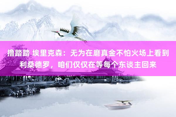 撸踏踏 埃里克森：无为在磨真金不怕火场上看到利桑德罗，咱们仅仅在等每个东谈主回来